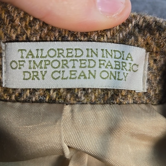 Orvis X Harris Tweed Mens 48R Brown Herringbone Sport Coat Scottish Wool - Picture 5 of 15